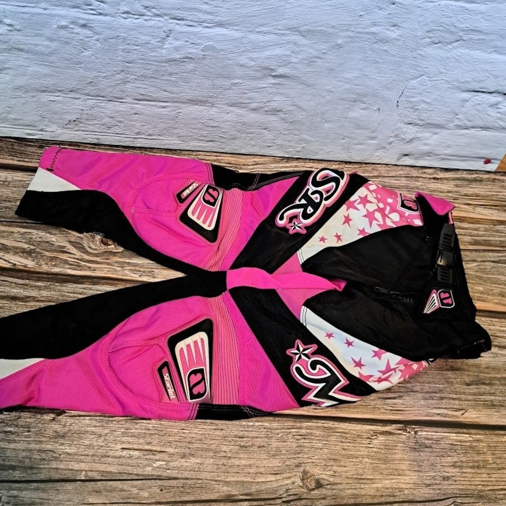 MSR Starlet Youth Motocross Racing Pants Pink Black Stars Size(XXS) Kids MX Gear